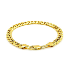 14k Yellow Gold Semi Solid Miami Cuban Bracelet (6.60 mm)