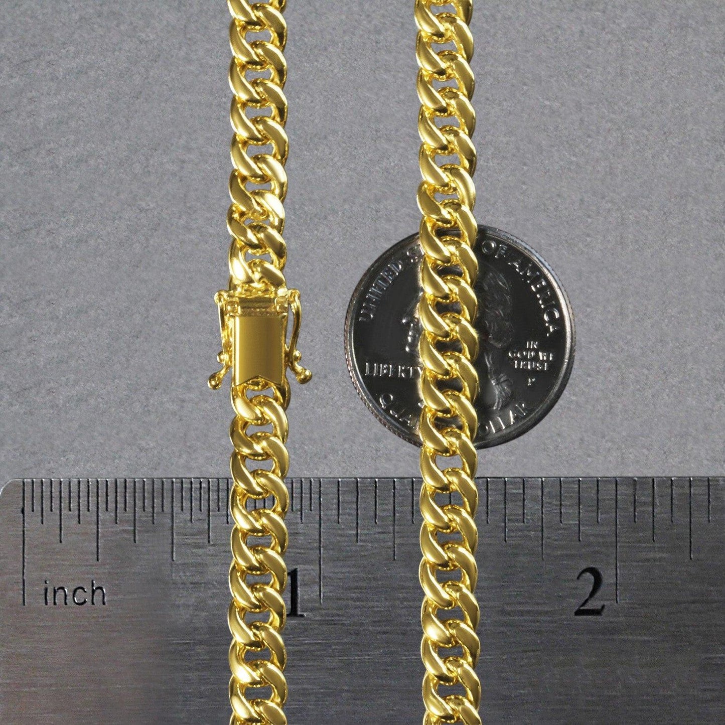 10k Yellow Gold Semi Solid Miami Cuban Chain (6.10 mm)