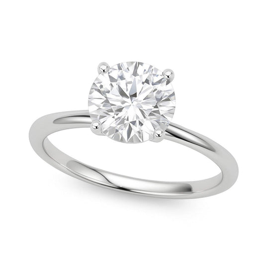 1 Carat Round Lab Grown IGI G/VS1 Diamond Solitaire Ring in 14K White Gold