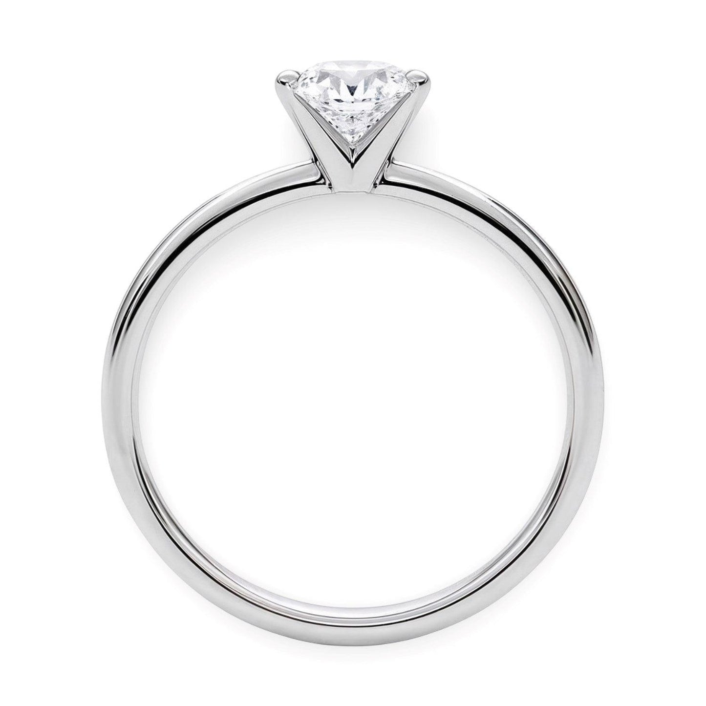 1 Carat Round Lab Grown IGI G/VS1 Diamond Solitaire Ring in 14K White Gold