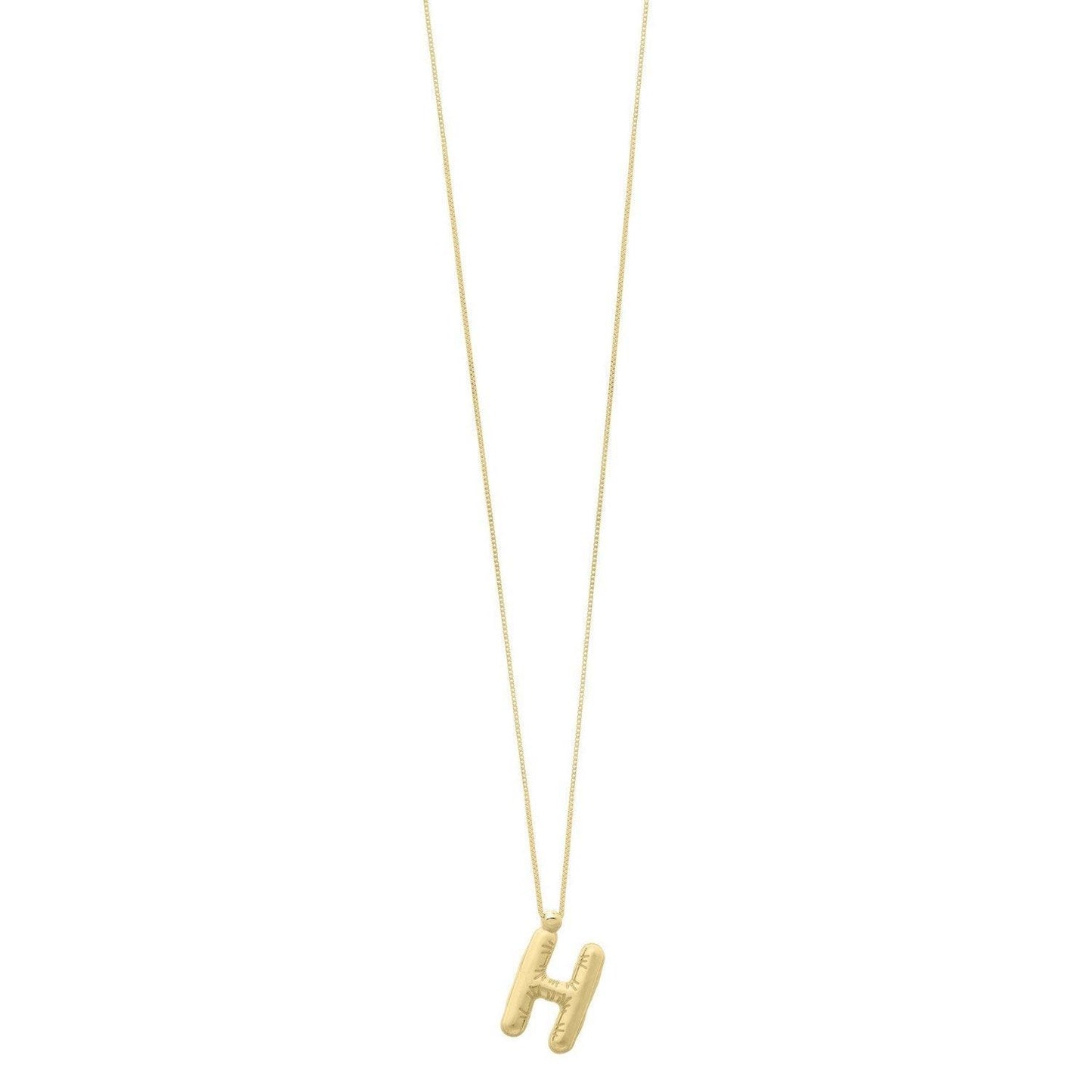 14K Yellow Gold Helium Initial H Pendant