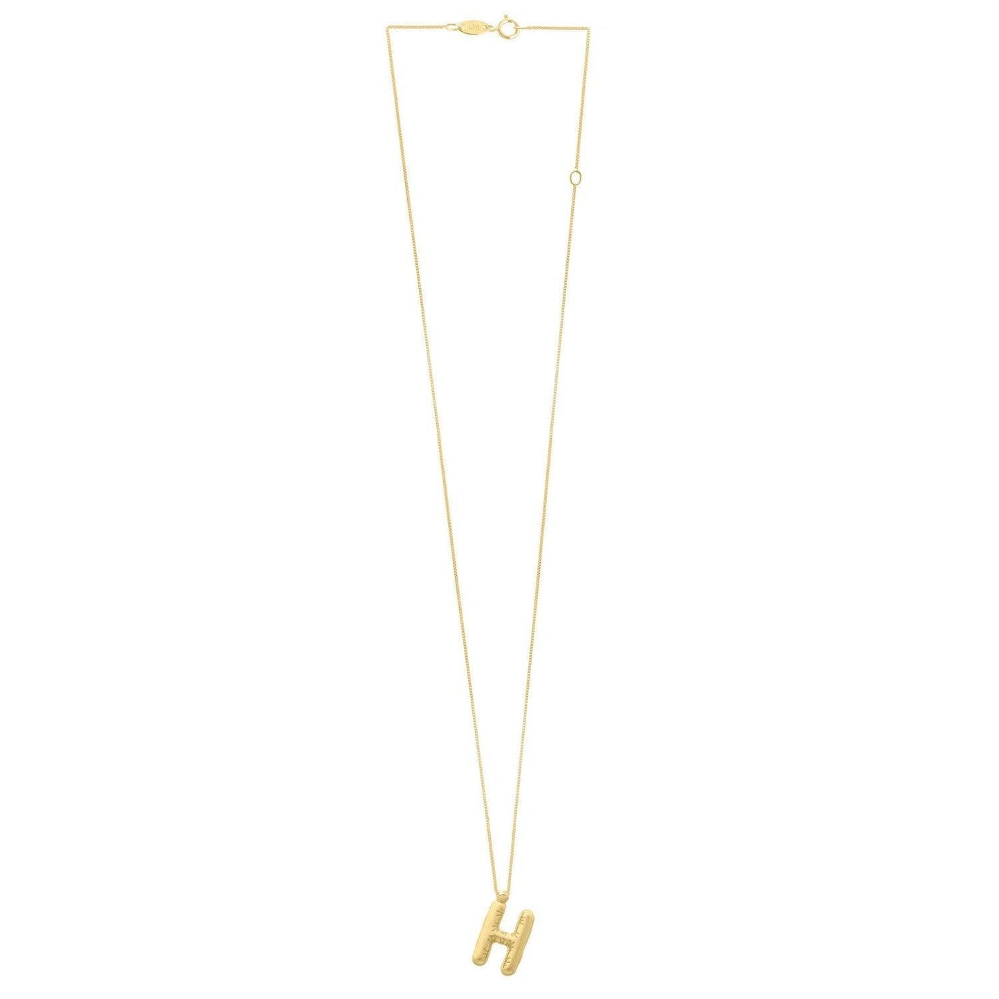 14K Yellow Gold Helium Initial H Pendant