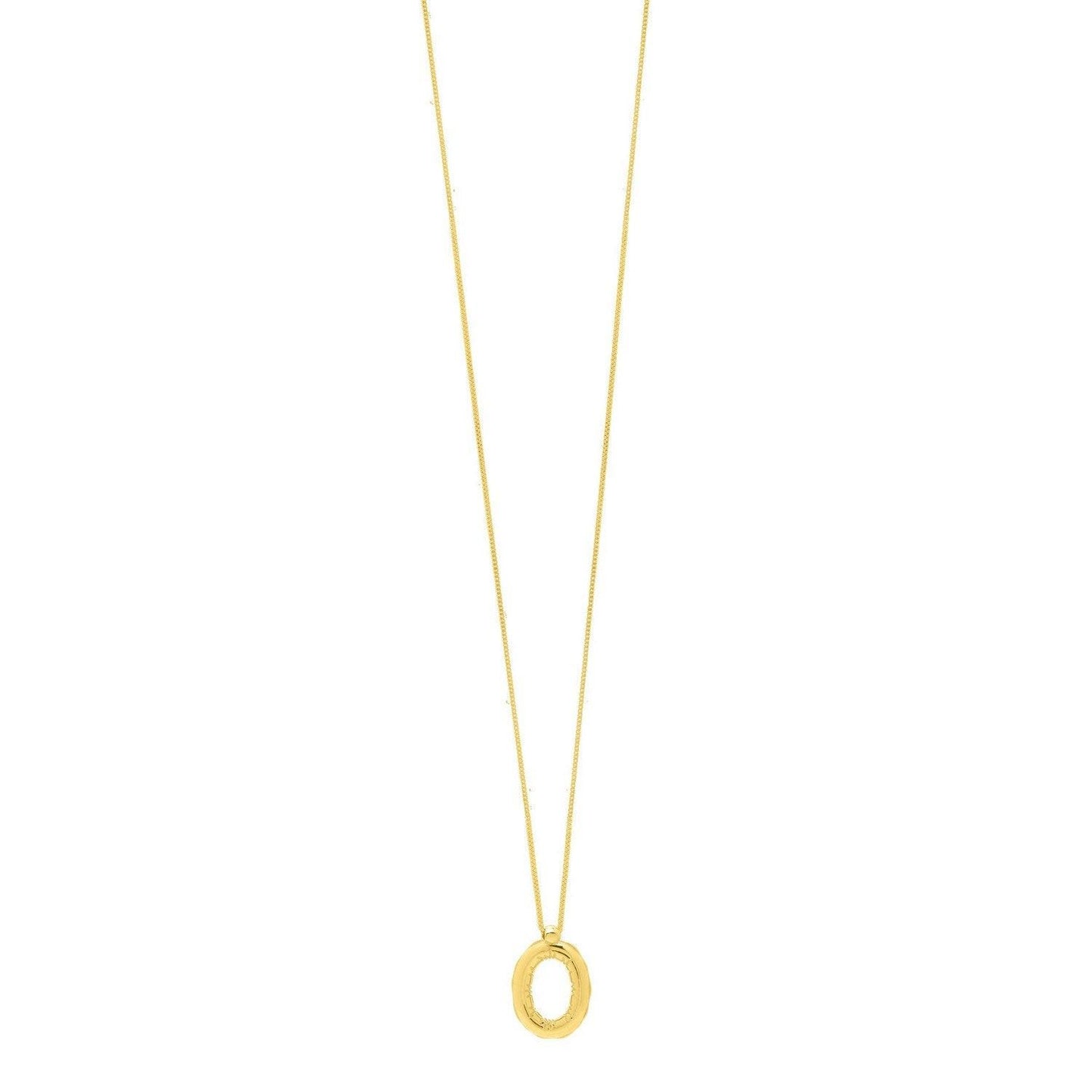 14K Yellow Gold Helium Initial O Pendant