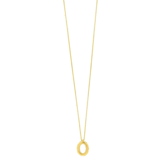 14K Yellow Gold Helium Initial O Pendant