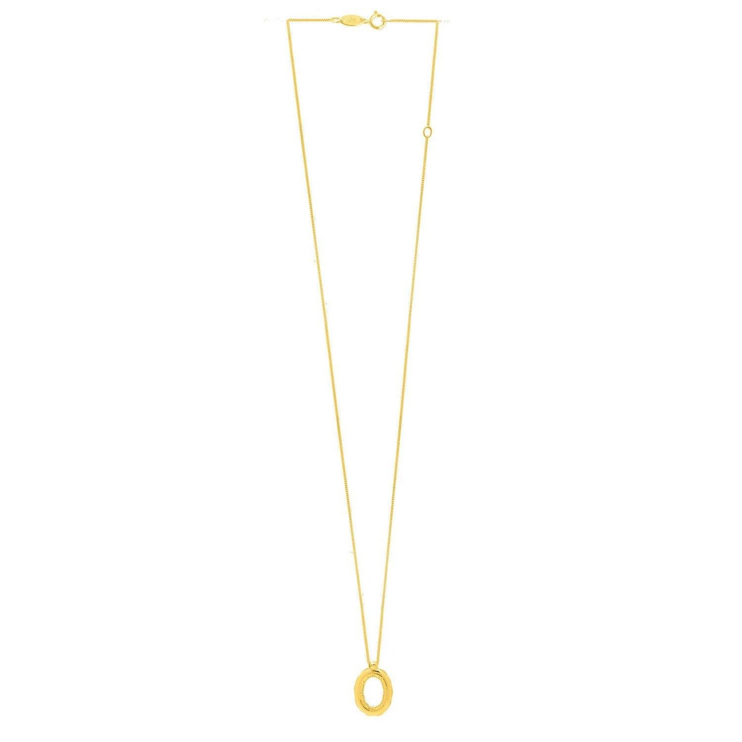 14K Yellow Gold Helium Initial O Pendant