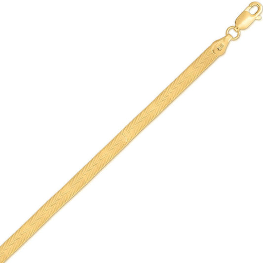Sterling Silver Yellow Gold Plated Imperial Herringbone Chain (2.70 mm)