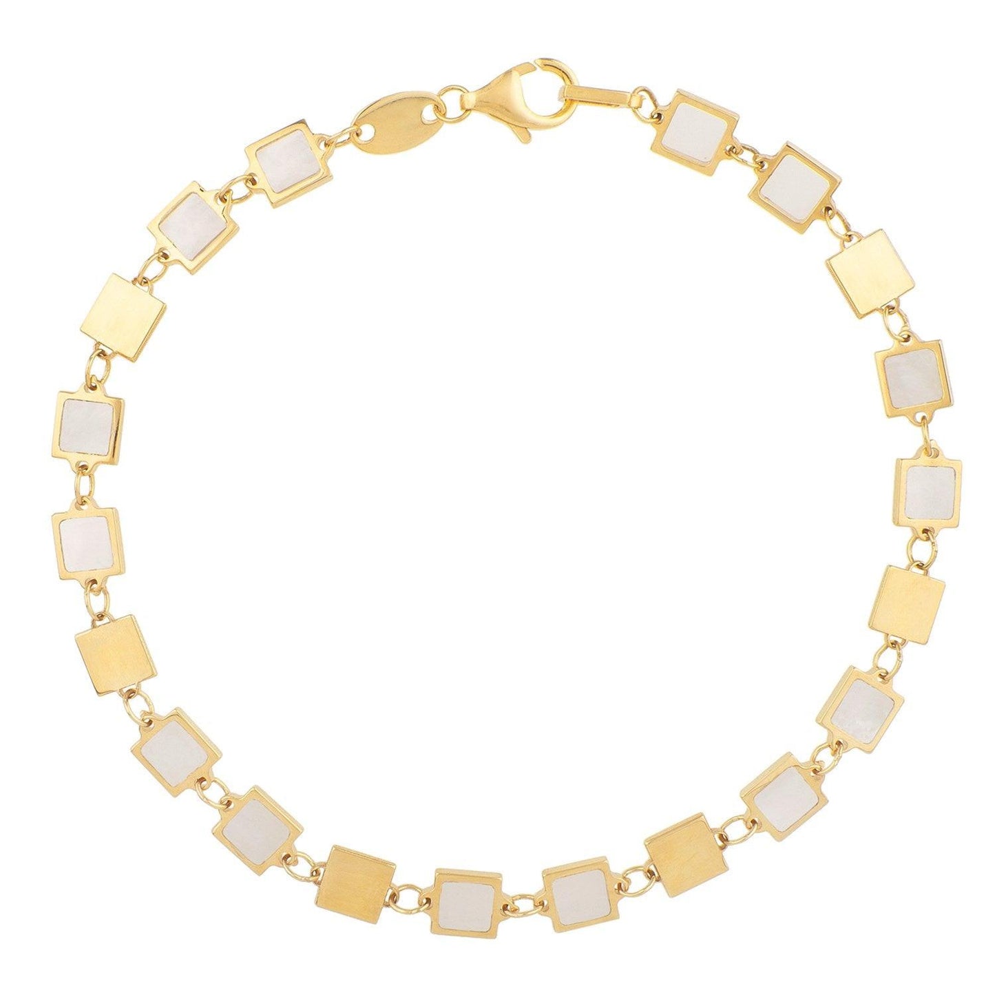 MOP Alternating Bracelet in 14K Yellow Gold Gem (5.00 mm)