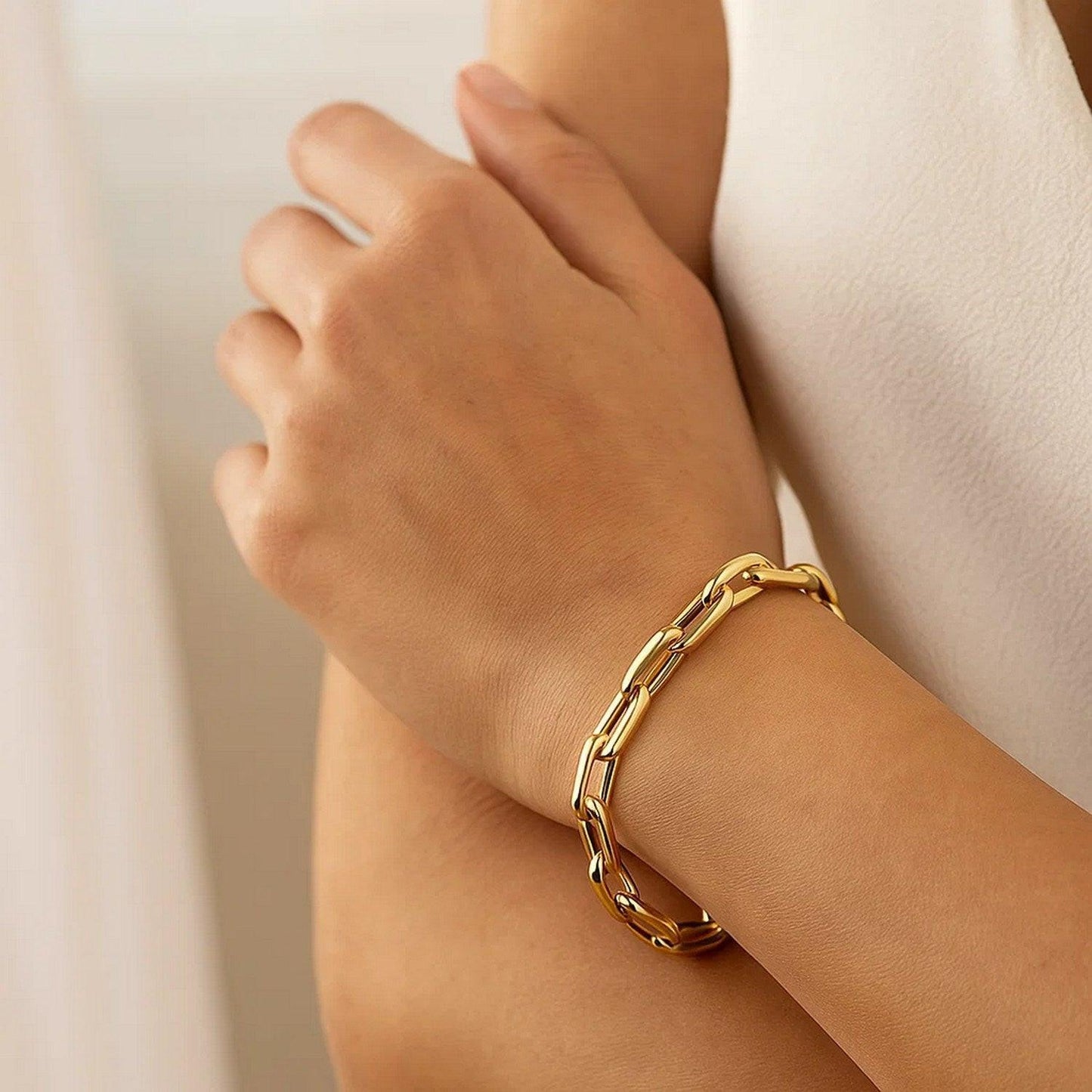 14k Yellow Gold French Cable Link Bracelet  (6.00 mm)