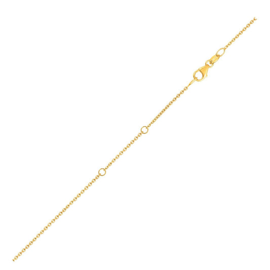 18K Yellow Gold Double Extendable Cable Chain (1.10 mm)