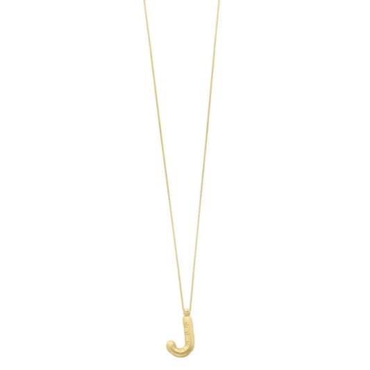 14K Yellow Gold Helium Initial J Pendant