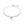 Adjustable Bead Bracelet with Round Charm and Cubic Zirconias in Sterling Silver