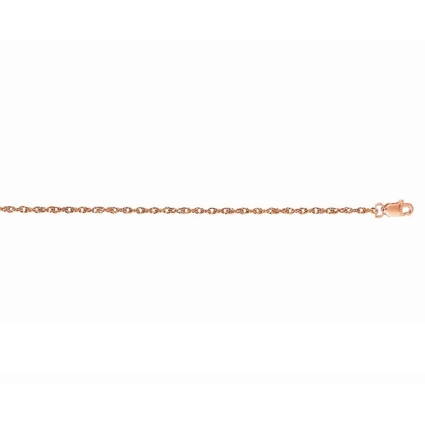 14k Rose Gold Machine Rope Chain (1.10 mm)