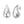 Sterling Silver Rhodium Plated Puffed Teardrop Earrings
