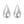 Sterling Silver Rhodium Plated Puffed Teardrop Earrings