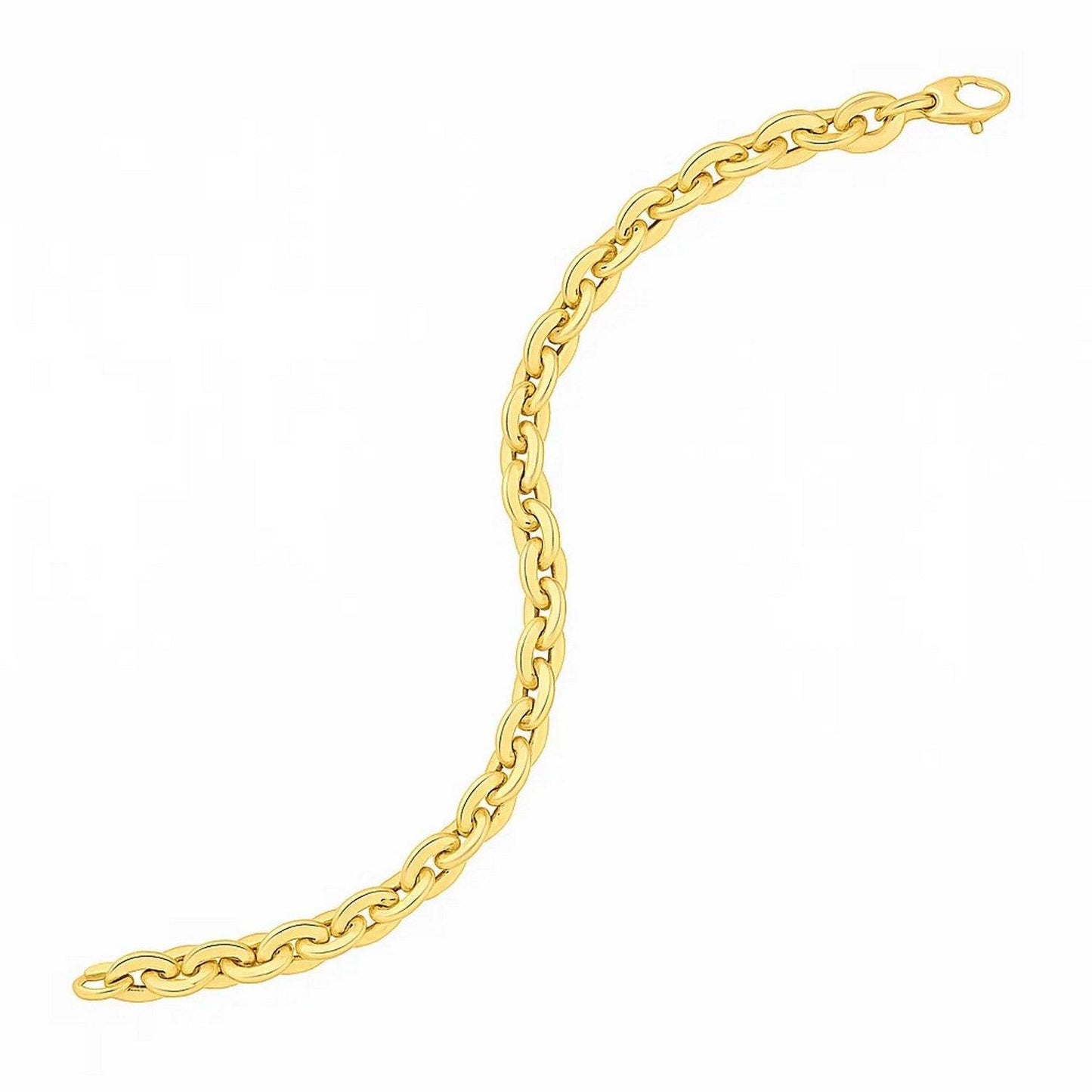 14K Yellow Gold Mirror Rolo Link Chain Necklace (7.30 mm)