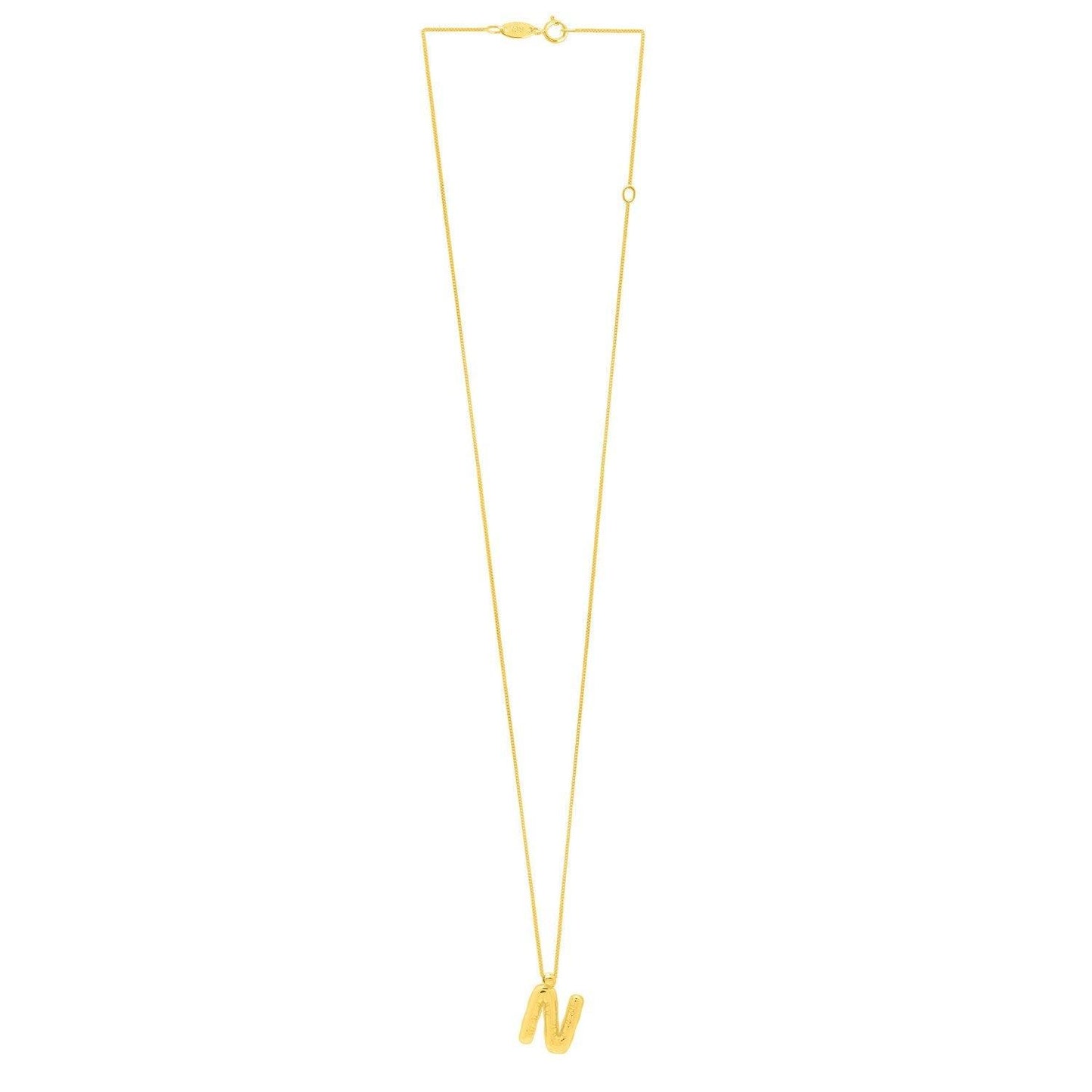 14K Yellow Gold Helium Initial N Pendant