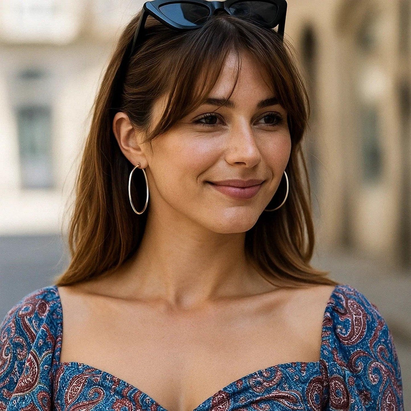 Rhodium Plated Hoop Earrings in Sterling Silver (2x60mm)