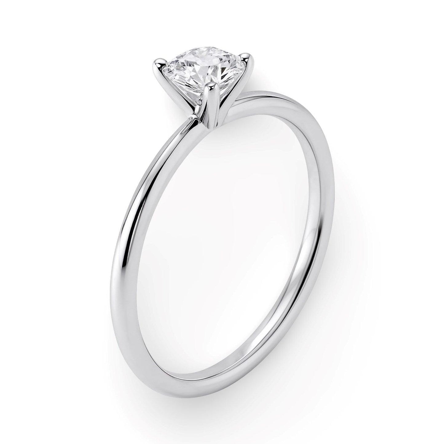 3/4 Carat Round Lab Grown IGI G/VS1 Diamond Solitaire Ring in 14K White Gold