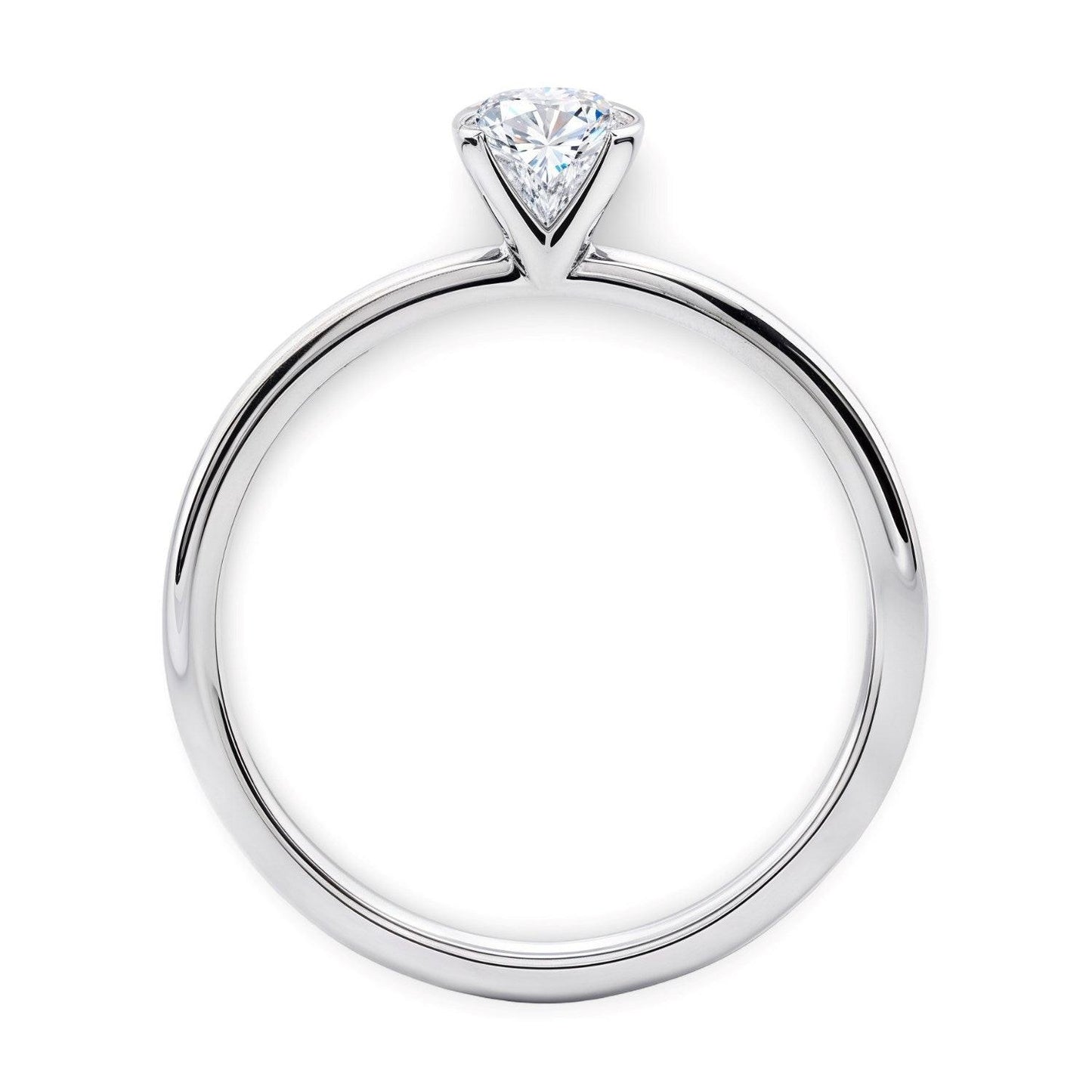 3/4 Carat Round Lab Grown IGI G/VS1 Diamond Solitaire Ring in 14K White Gold