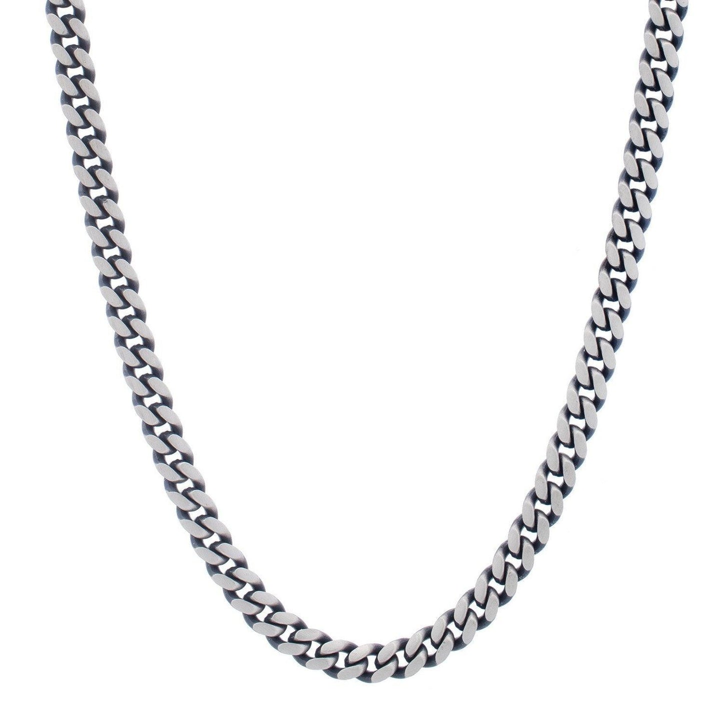 Sterling Silver Gunmetal Finish Miami Cuban Link Chain (7.00 mm)