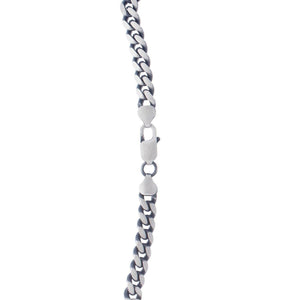 Sterling Silver Gunmetal Finish Miami Cuban Link Chain (7.00 mm)