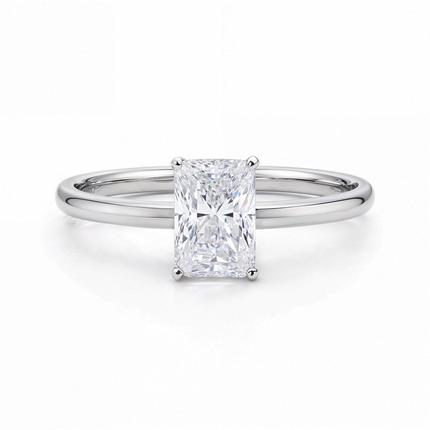1 Carat Radiant Lab Grown IGI G/VS1 Diamond Solitaire Ring in 10K White Gold