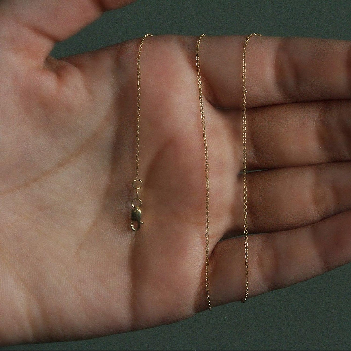 18k Yellow Gold Diamond Cut Cable Link Chain (0.80 mm)