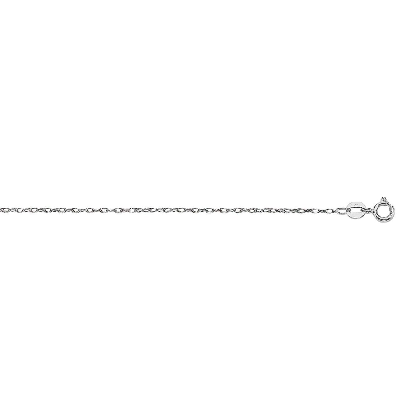 14k White Gold Machine Rope Chain (0.85 mm)