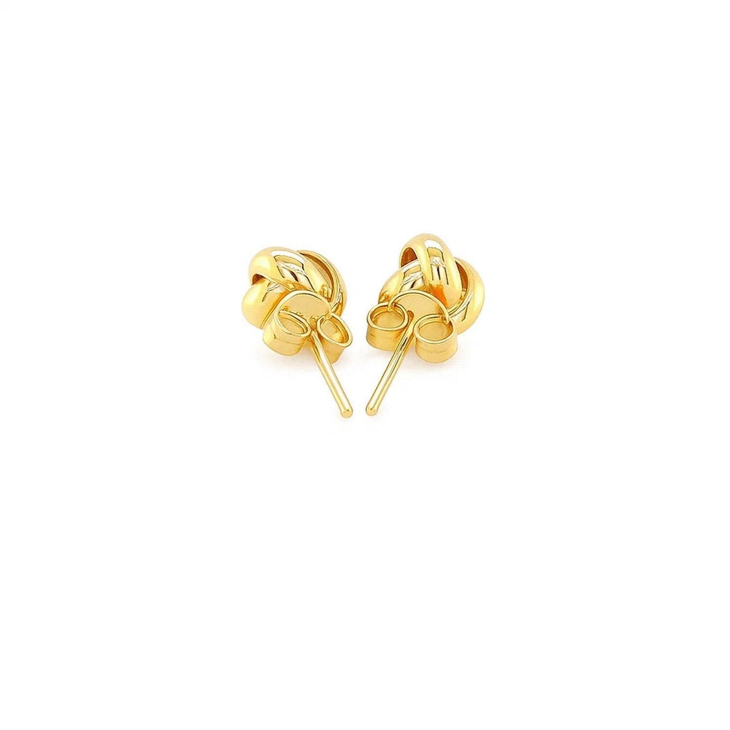 10k Yellow Gold Love Knot Stud Earrings(9mm)