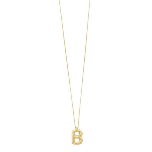 14K Yellow Gold Helium Initial B Pendant