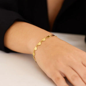 Mirror Heart Chain Bracelet in 10K Yellow Gold (4.70 mm)