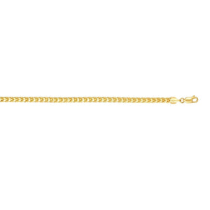 14k Yellow Gold Solid Diamond Cut Round Franco Bracelet (4.60 mm)