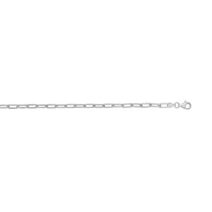 Sterling Silver Rhodium Plated Round Link Paperclip Chain (4.10 mm)