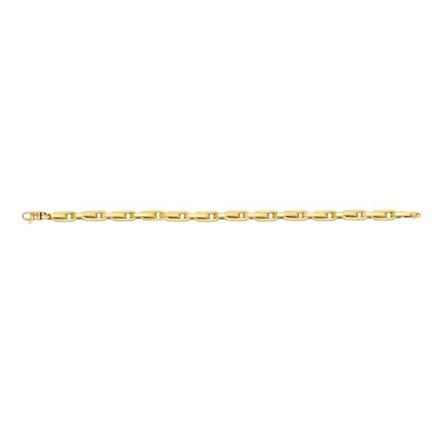 14K Yellow Gold Fancy Oval Box Link Bracelet