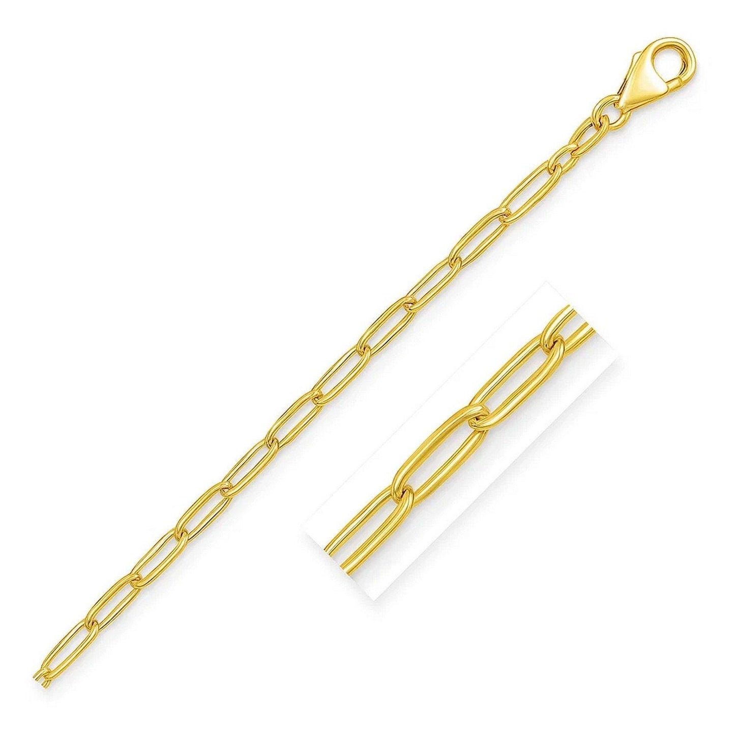 14K Yellow Gold Paperclip Bracelet  (4.00 mm)