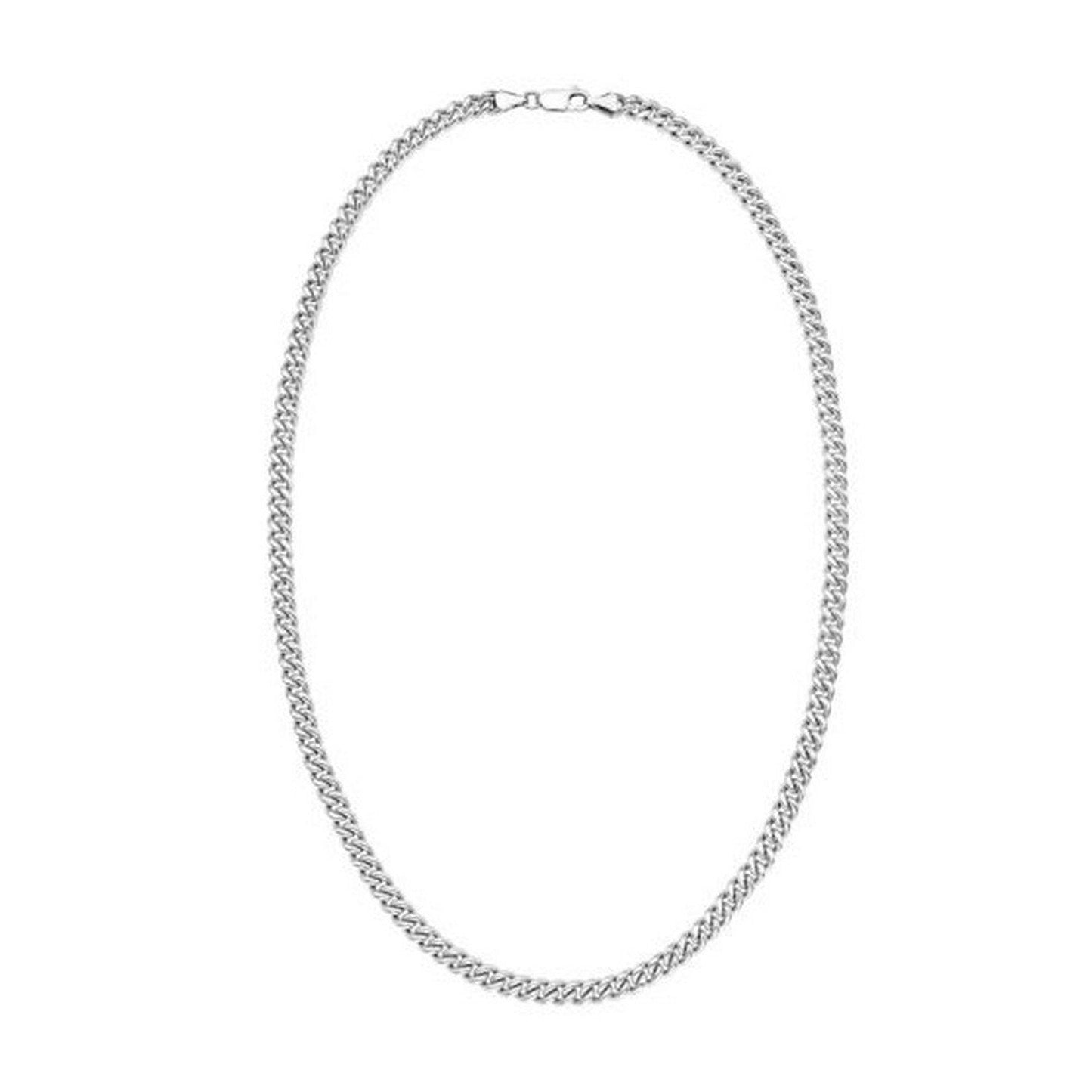 Sterling Silver Rhodium Plated Vintage Puffed Miami Cuban Chain (6.10 mm)