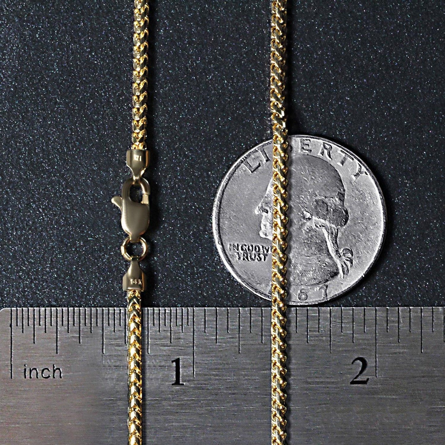 14k Yellow Solid Gold Diamond Cut Round Franco Chain (2.20 mm)