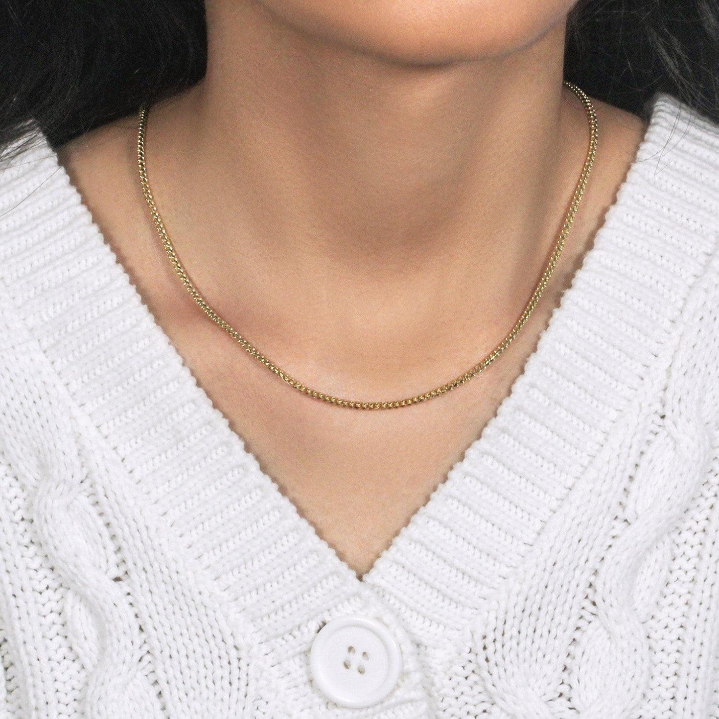 14k Yellow Solid Gold Diamond Cut Round Franco Chain (2.20 mm)