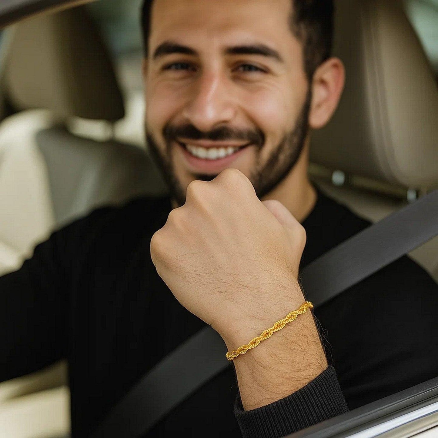 10k Yellow Gold Solid Diamond Cut Rope Bracelet (3.50 mm)