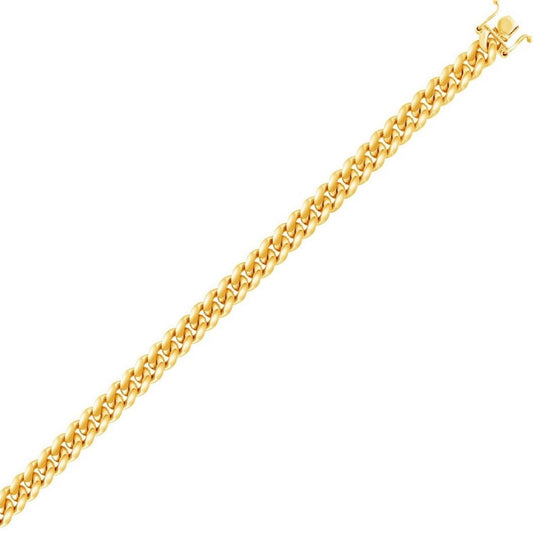Sterling Silver Yellow Gold Plated Miami Cuban Chain (7.00 mm)