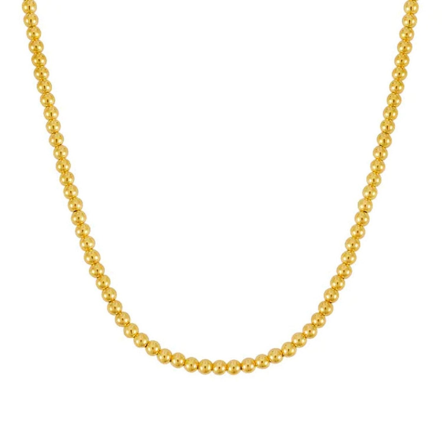 14k Yellow Gold Bead Chain Necklace(4mm)