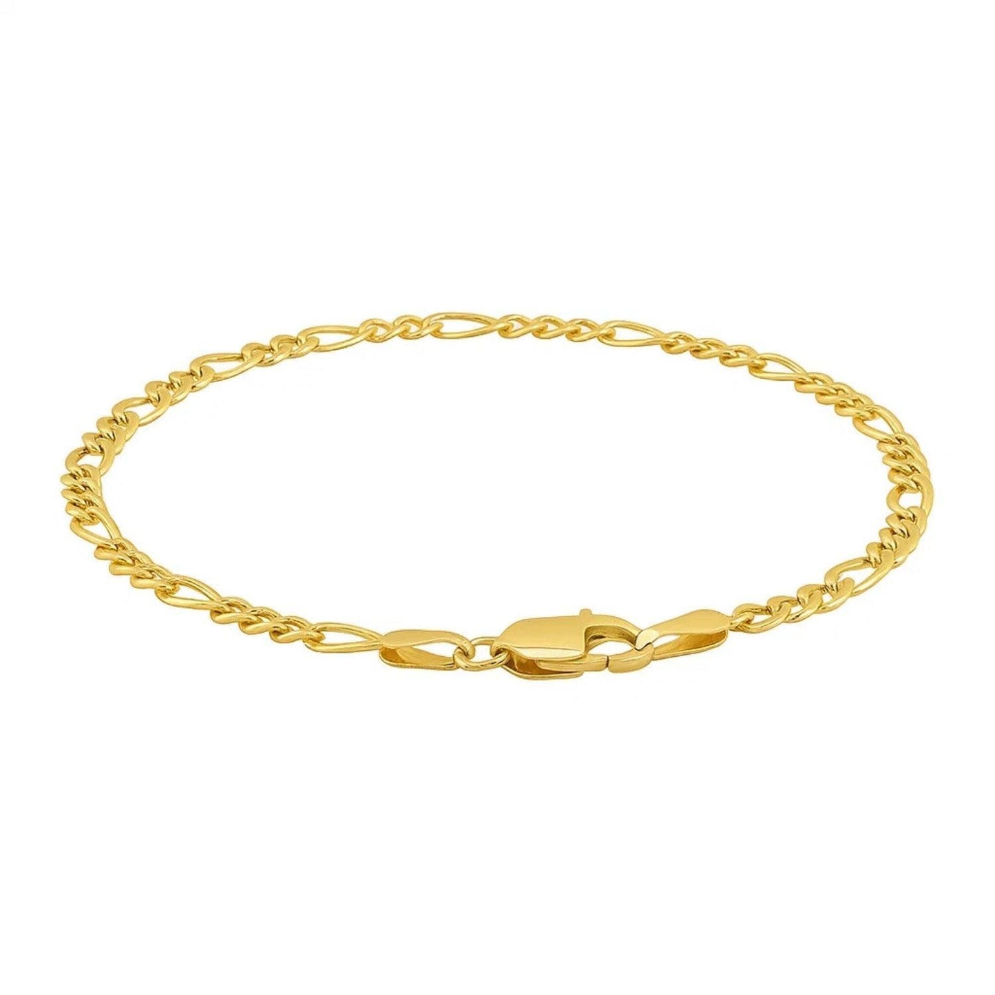 10k Yellow Gold Link Figaro Bracelet (2.60 mm)