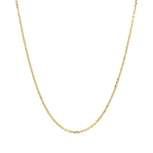 18k Yellow Gold Diamond Cut Cable Link Chain (1.10 mm)