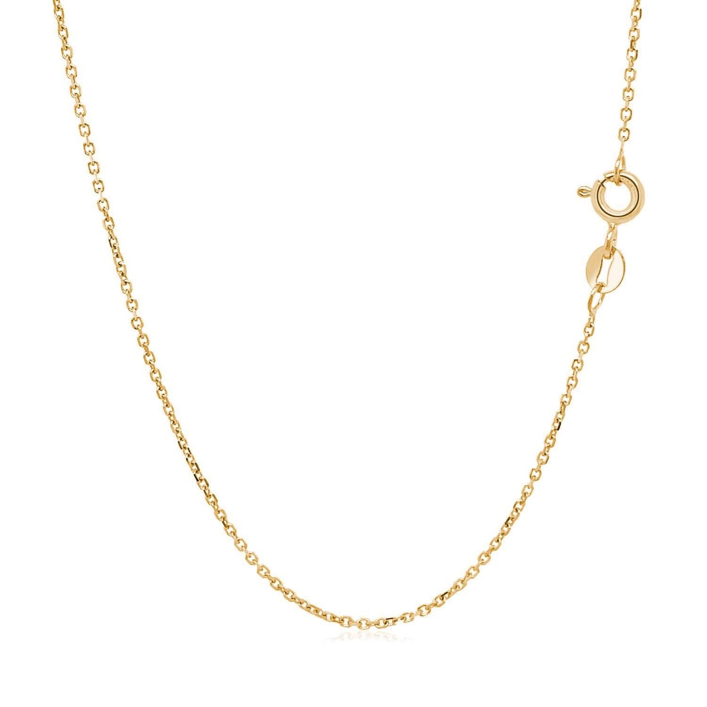 18k Yellow Gold Diamond Cut Cable Link Chain (1.10 mm)