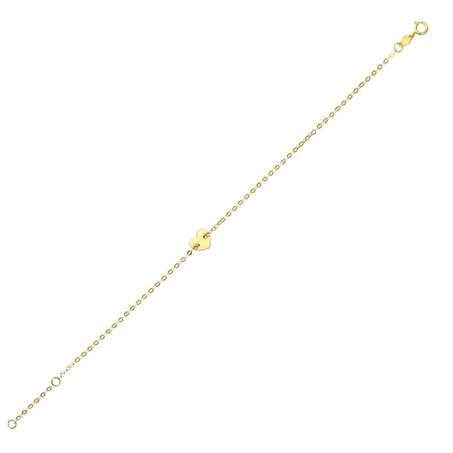 14K Yellow Gold Heart Bracelet