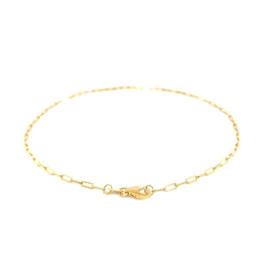 14K Yellow Gold Fine Paperclip Anklet (1.5mm)