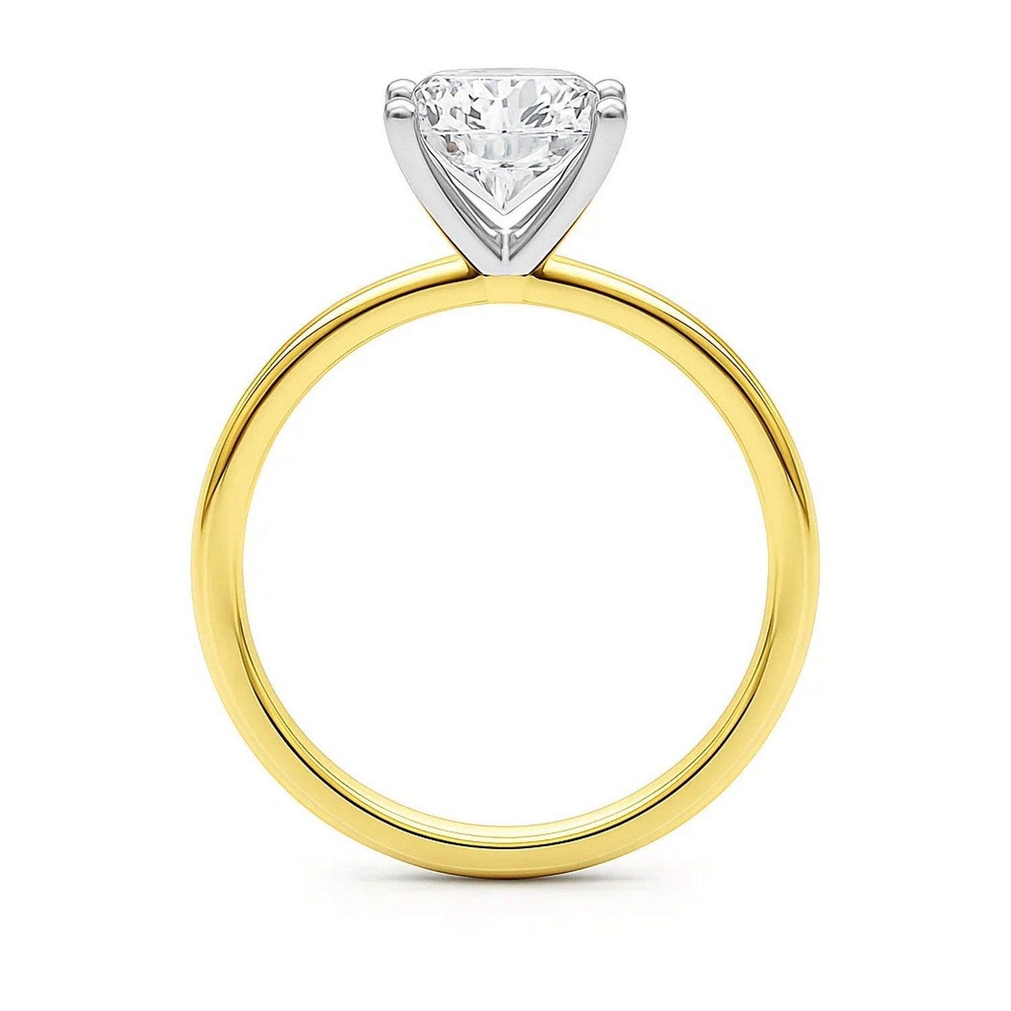 2 Carat Princess Lab Grown IGI G/VS1 Diamond Solitaire Ring in 10K Yellow Gold