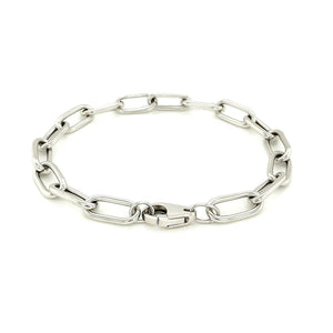 Sterling Silver Wide Paperclip Chain Bracelet (6.50 mm)