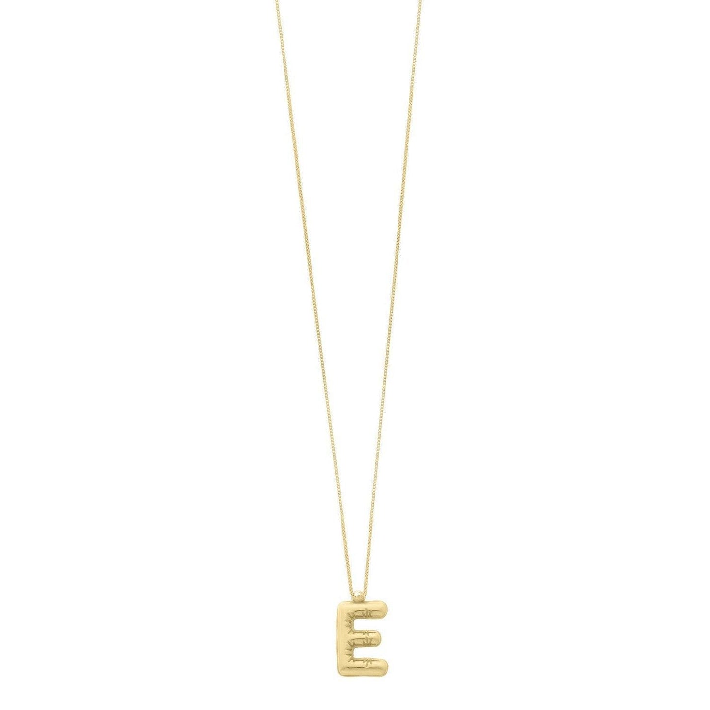 14K Yellow Gold Helium Initial E Pendant