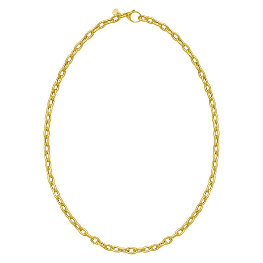 14K Yellow Gold Charm Lock Rolo Chain Necklace (5.10 mm)